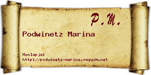 Podwinetz Marina névjegykártya